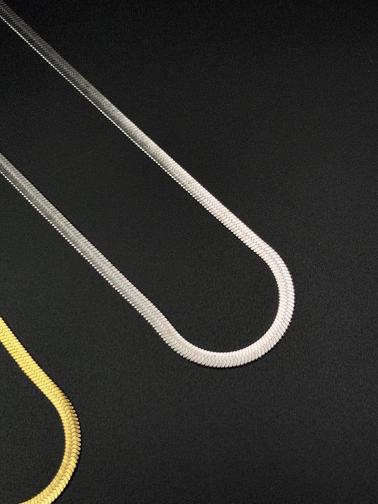 Flat Snake Chain Silver