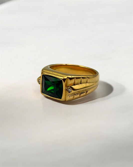 Vetro Green Signet Ring