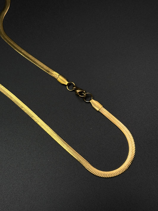 Flat Gold Snake Chain for Men