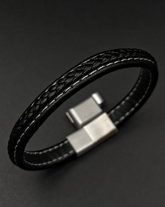 Classic Leather Bracelet with Adjustable Lock