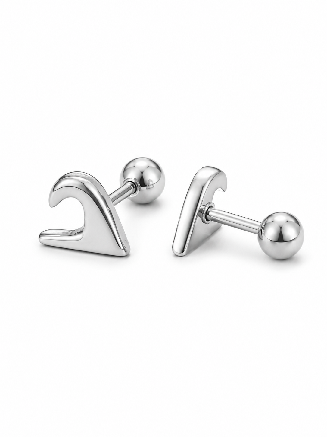 Waves Studs - Silver 5 mm
