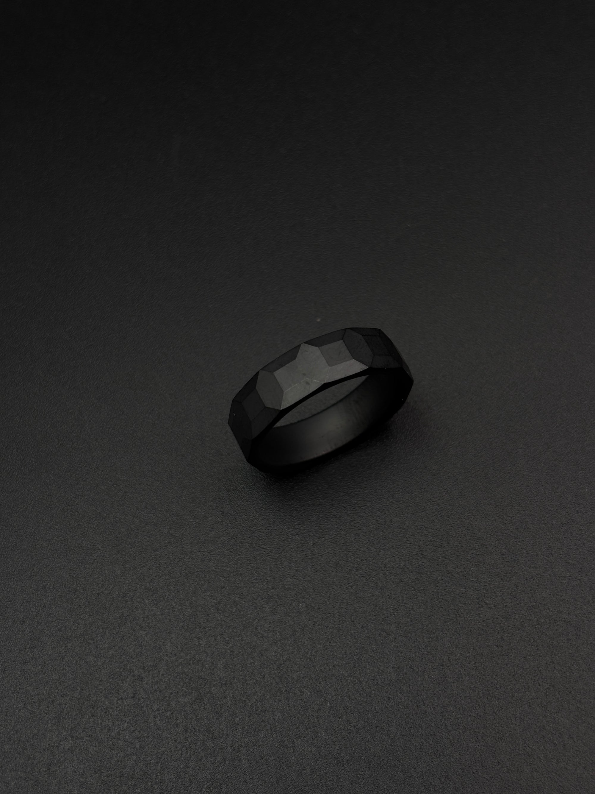 Mosaic Matt Finish Black Ceramic Ring