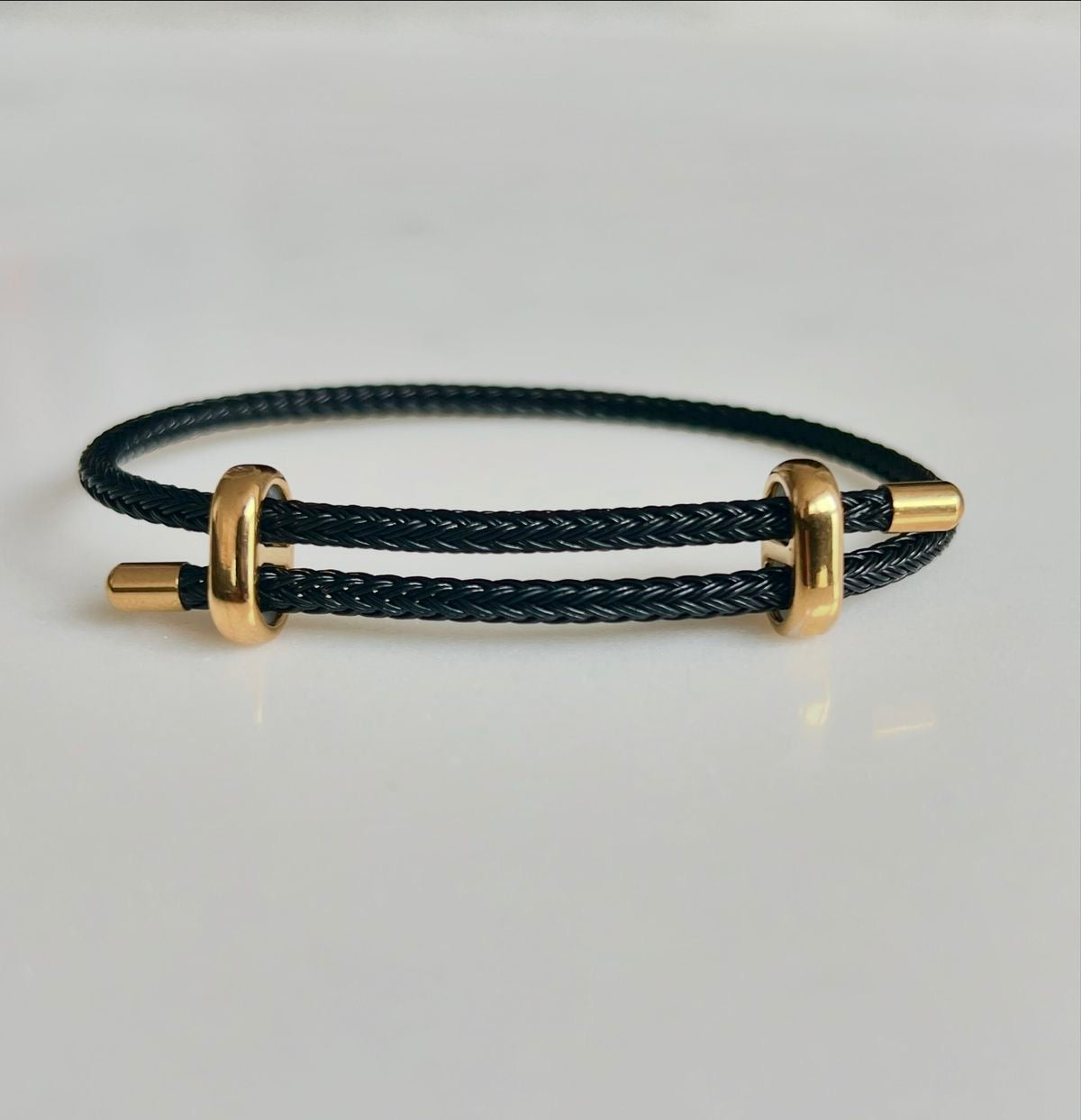 Cord Bracelet - Gold Black