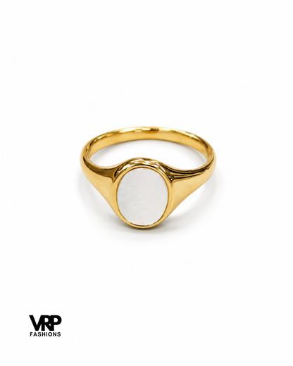 Pearl Oval Signet Ring