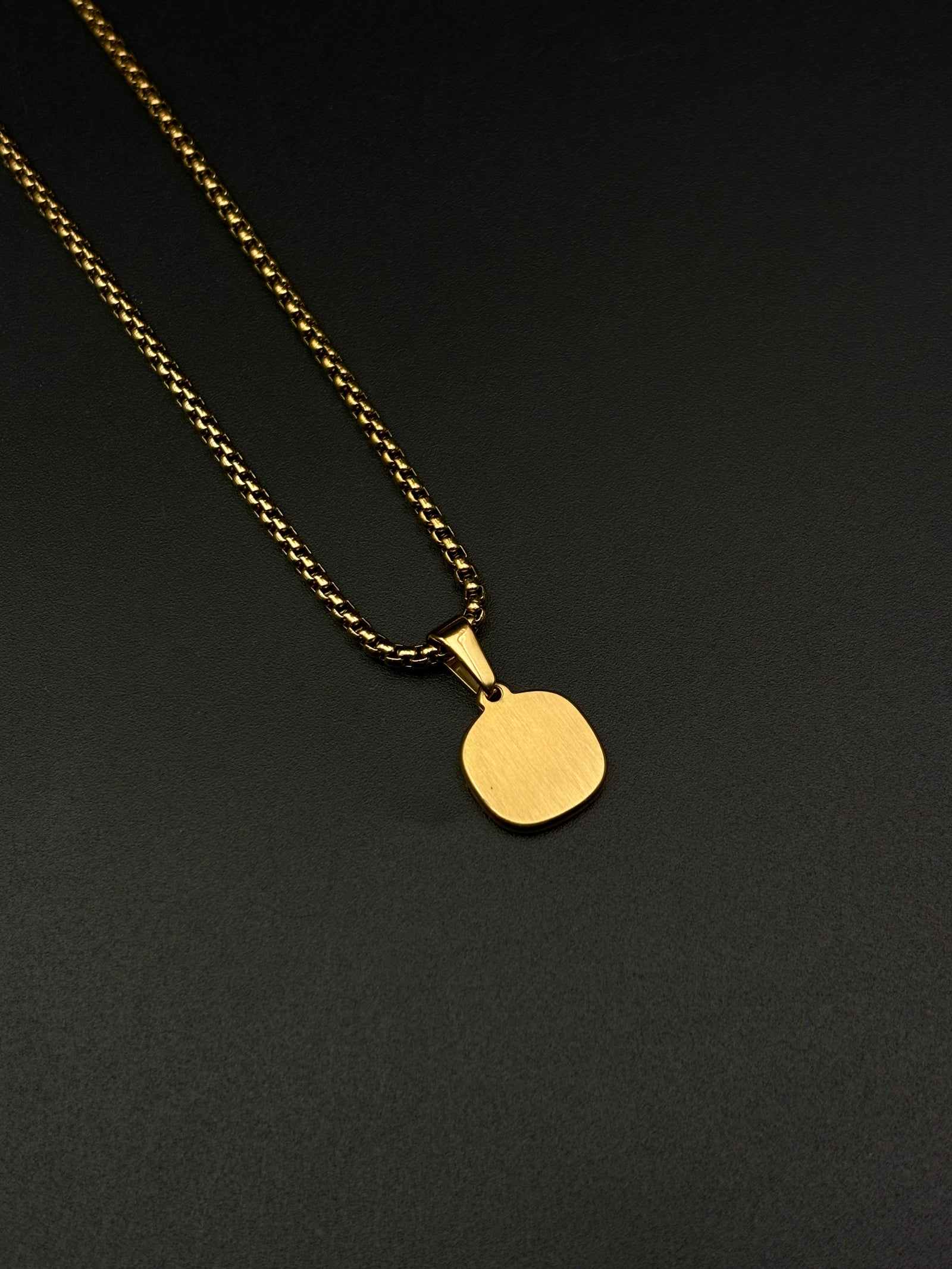 Square Pearl Signet Necklace