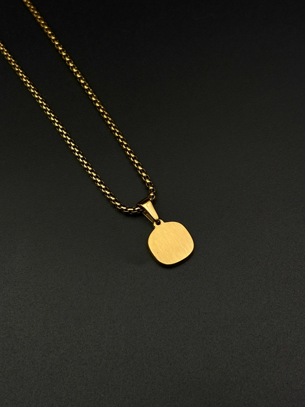 Square Pearl Signet Necklace