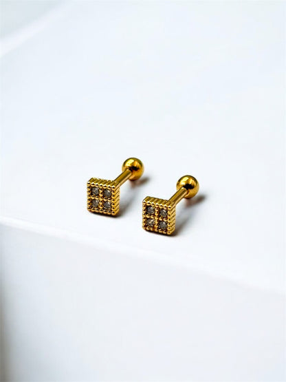 Minimal Square Stud Earings