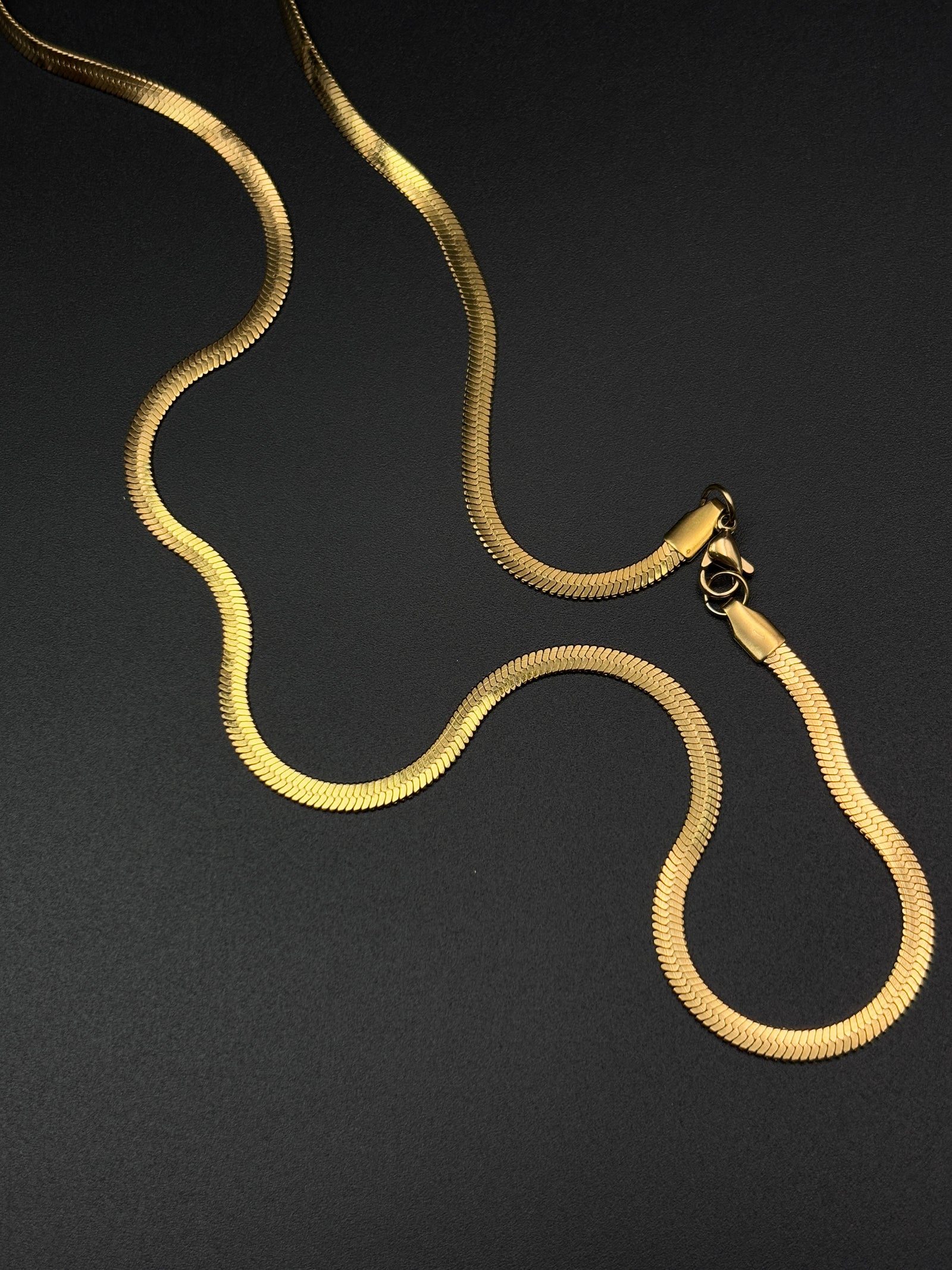 Flat Gold Snake Chain for Men