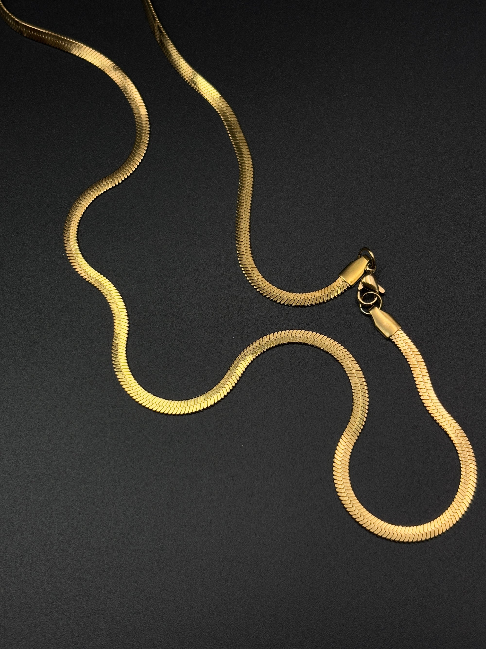 Flat Gold Snake Chain for Men