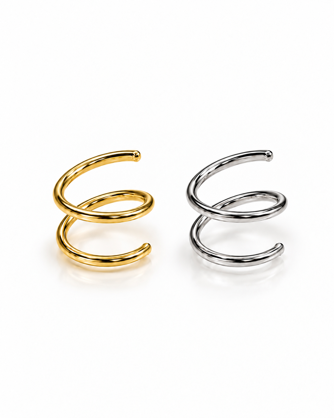 Spiral Hoops / 2 in 1 - Nose Ring / Earing