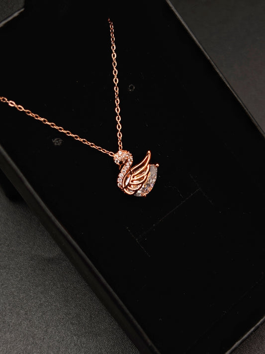 Swan Necklace (Rosegold) - Vrp Fashions 