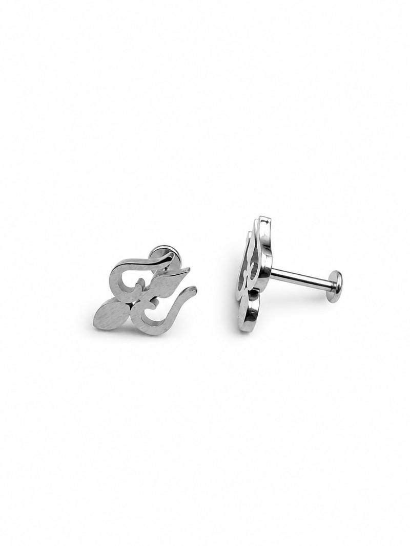 Trishul - Silver Flat Back Studs