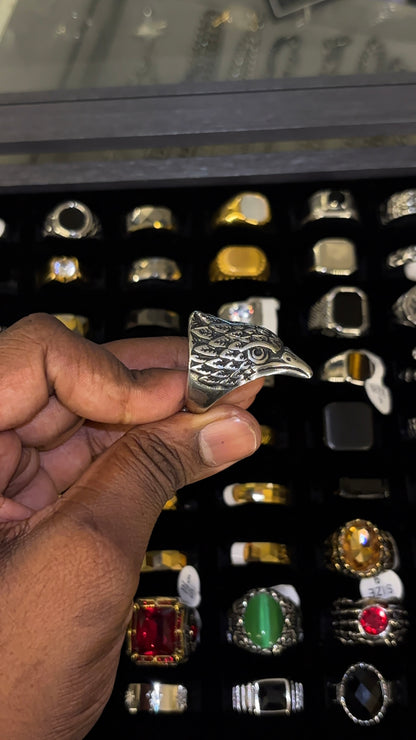 Wild Eagle Head Face Ring