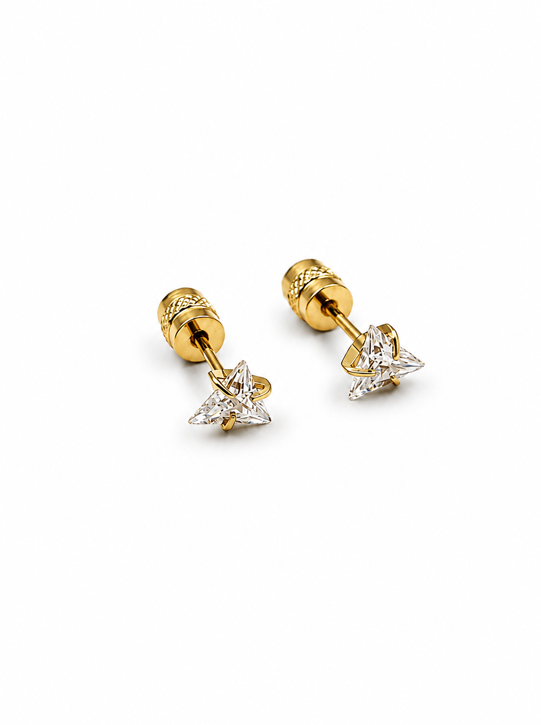 Triangle Studs - 5 mm Double Side Diamond