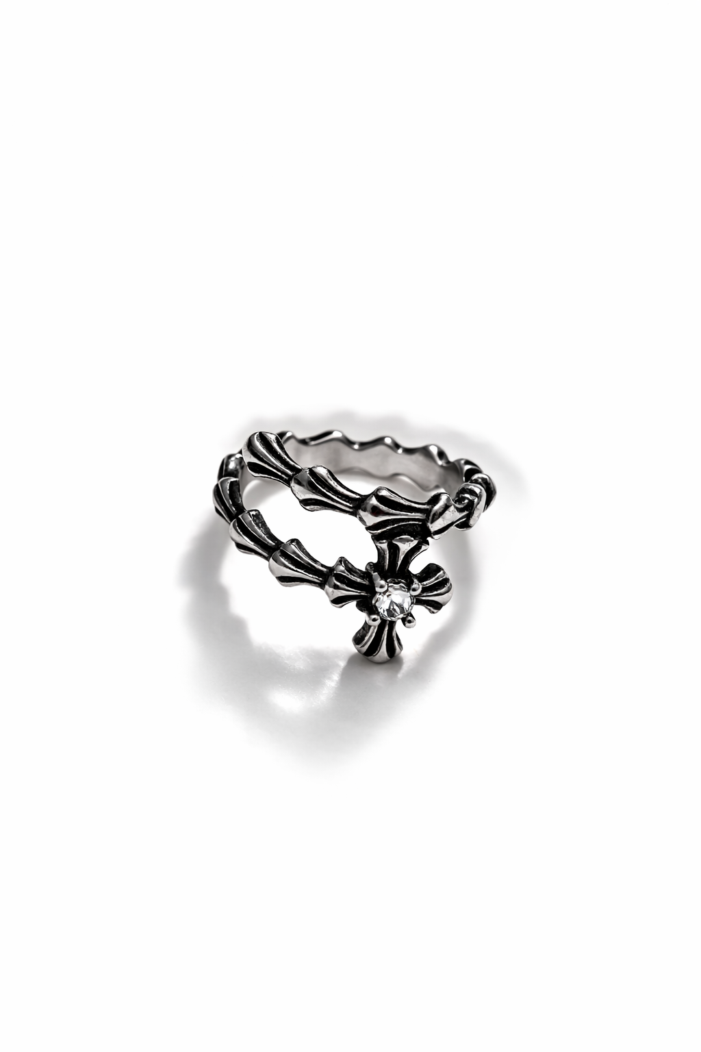 Knight Diamond Cross Ring