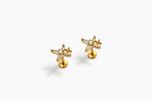 Cosmic Cross Studs - Designer Earings for Men