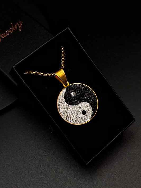 Ying Yang Elegance Pendant Necklace - Vrp Fashions 