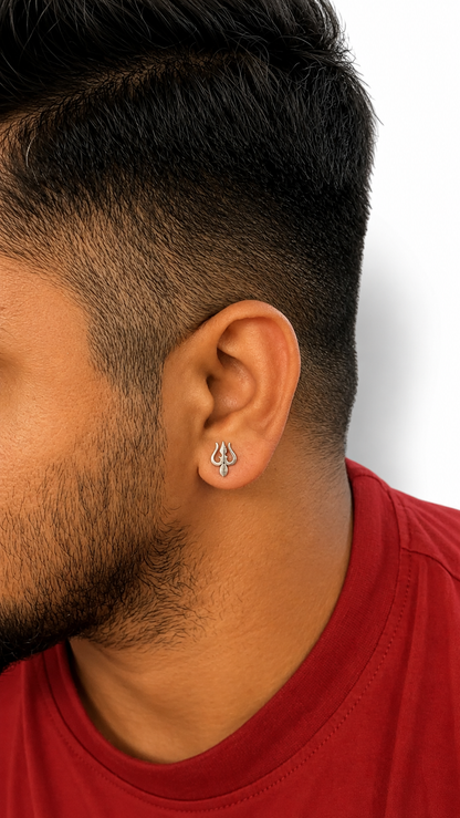 Trishul - Silver Flat Back Studs