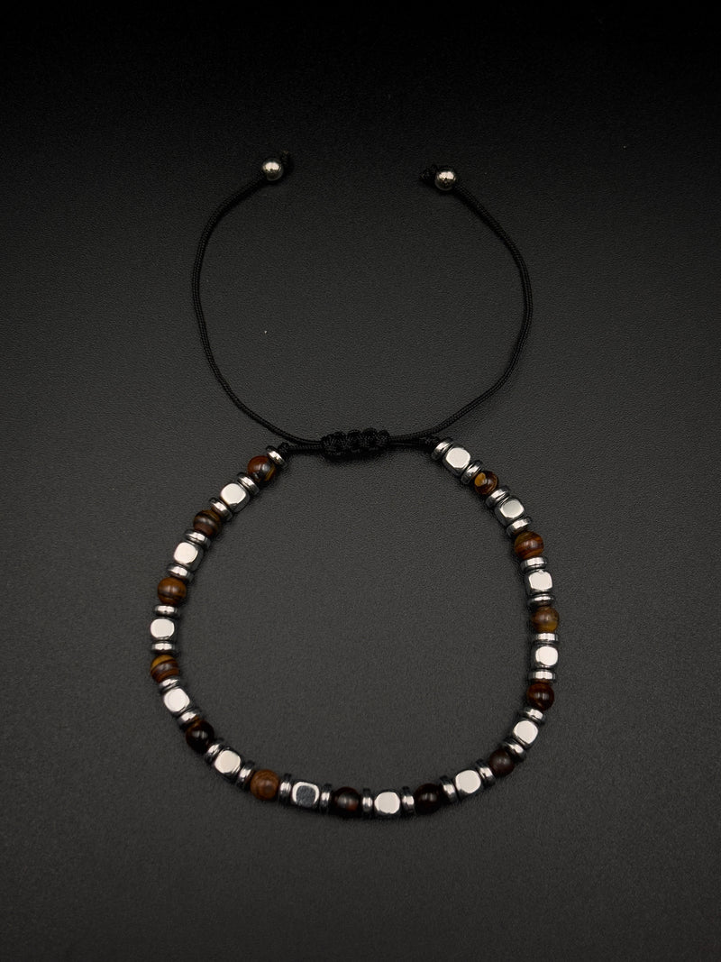Shades of Beads Tiger Eye Bracelet Adjustable Size