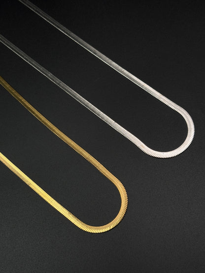 Flat Snake Chain Silver