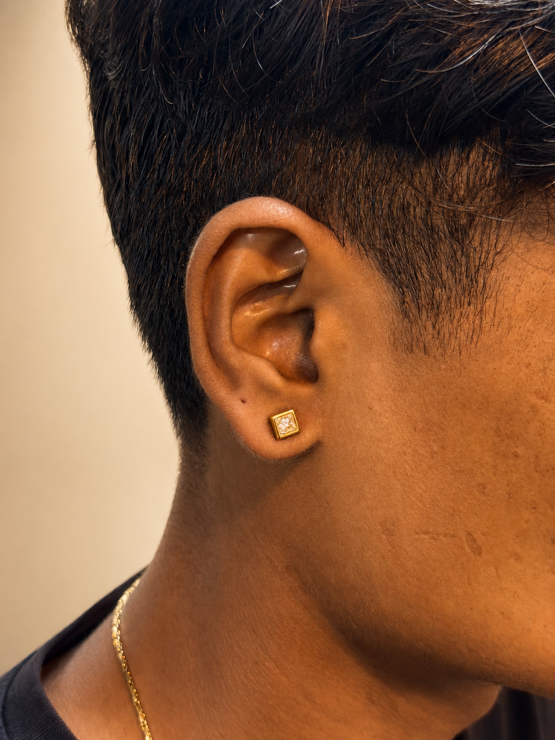 Classic - 5 mm Gold Square Studs
