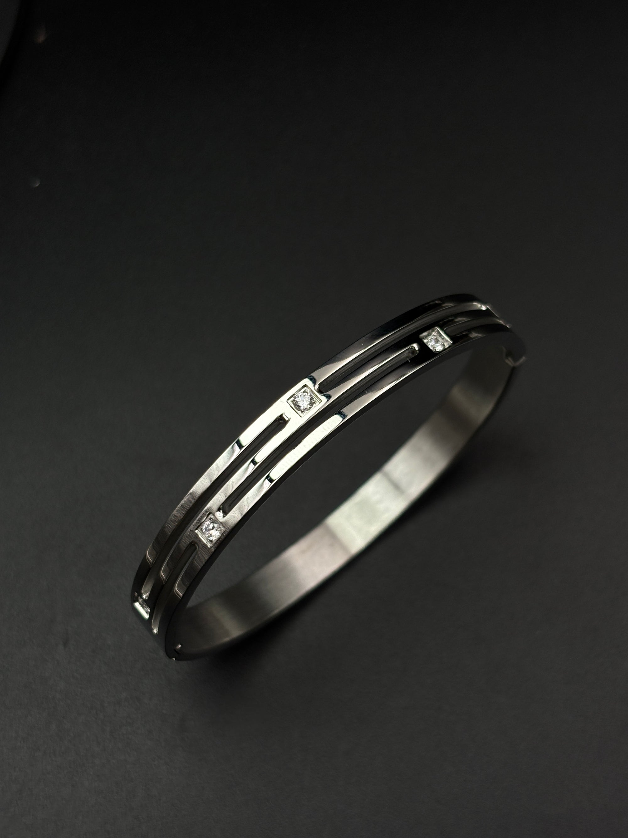Glory Diamonds Studded Broad Bracelet for Men