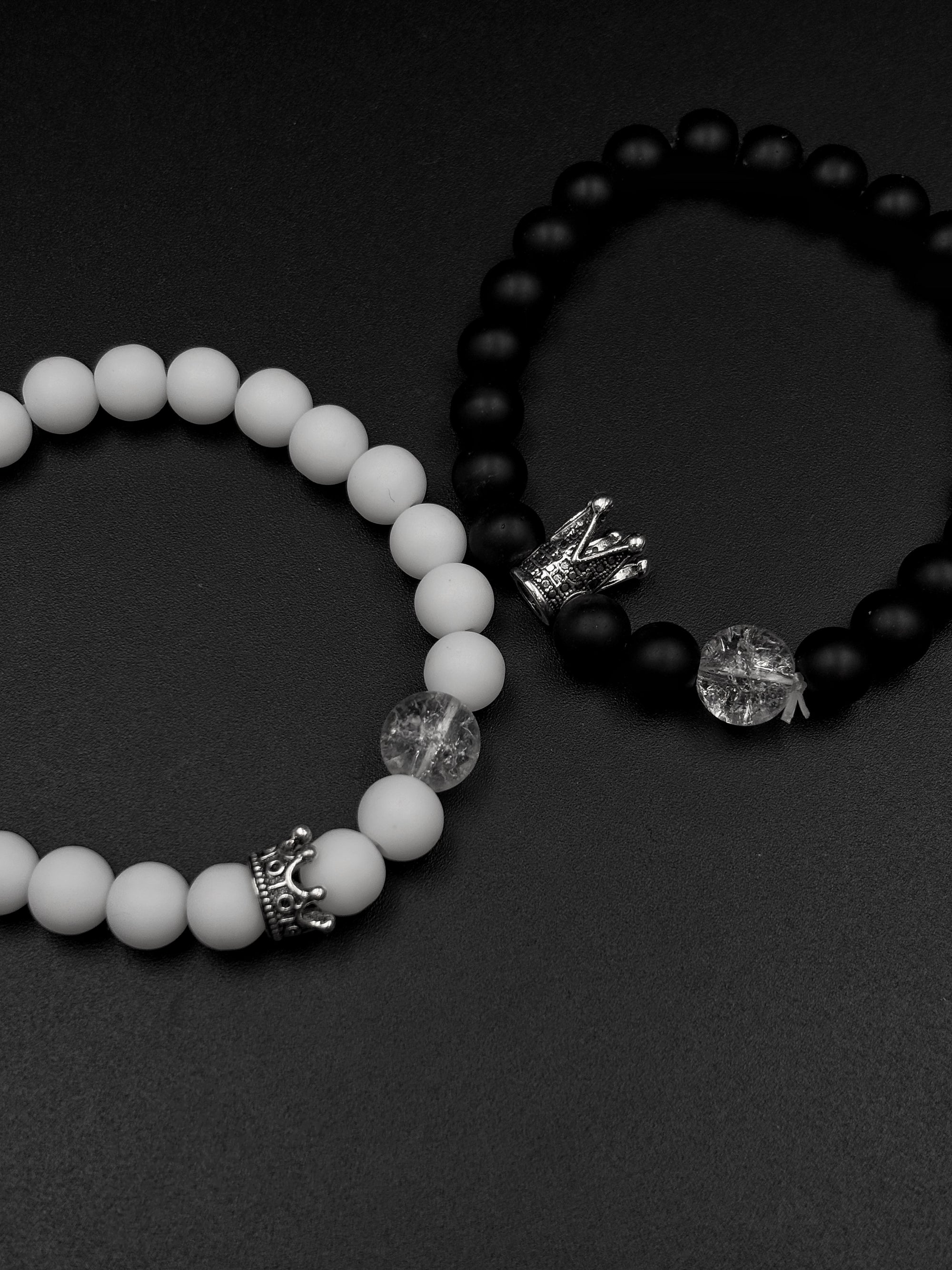 King and Queen Beaded Bracelet for Couple