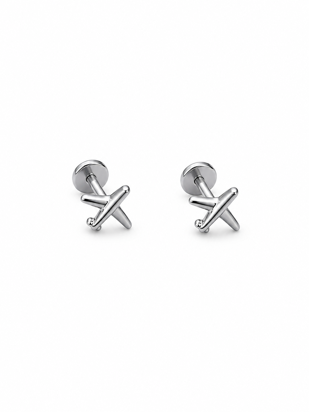 Airplane Solid Silver Studs - 5mm