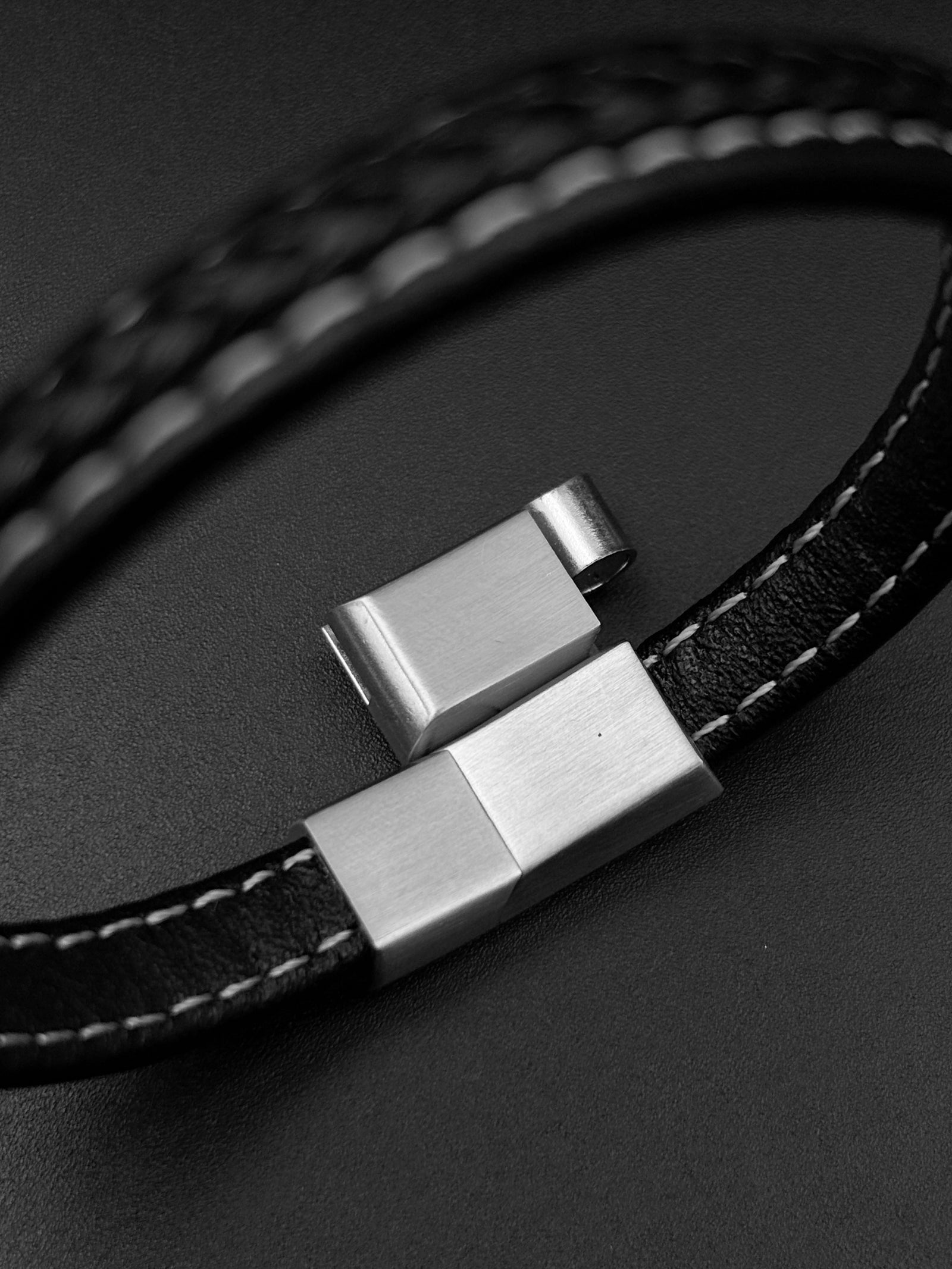 Classic Leather Bracelet with Adjustable Lock