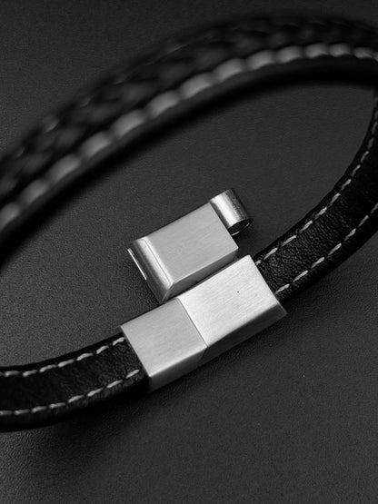 Classic Leather Bracelet with Adjustable Lock