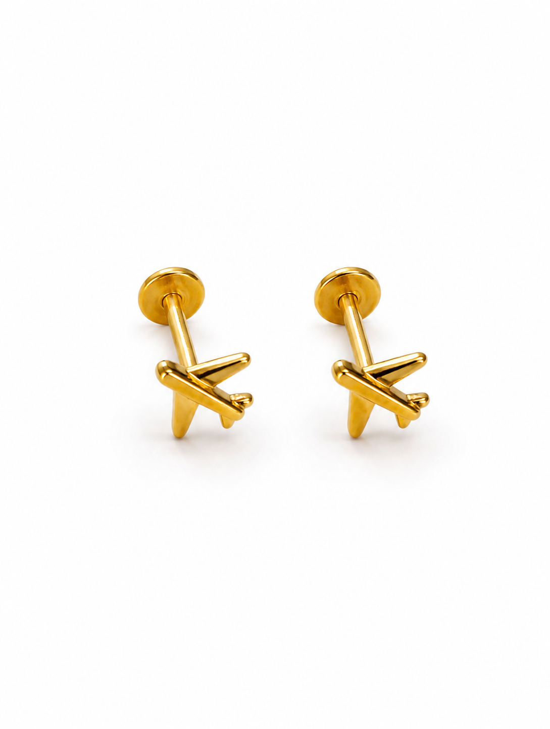 Airplane Solid Silver Studs - 5mm