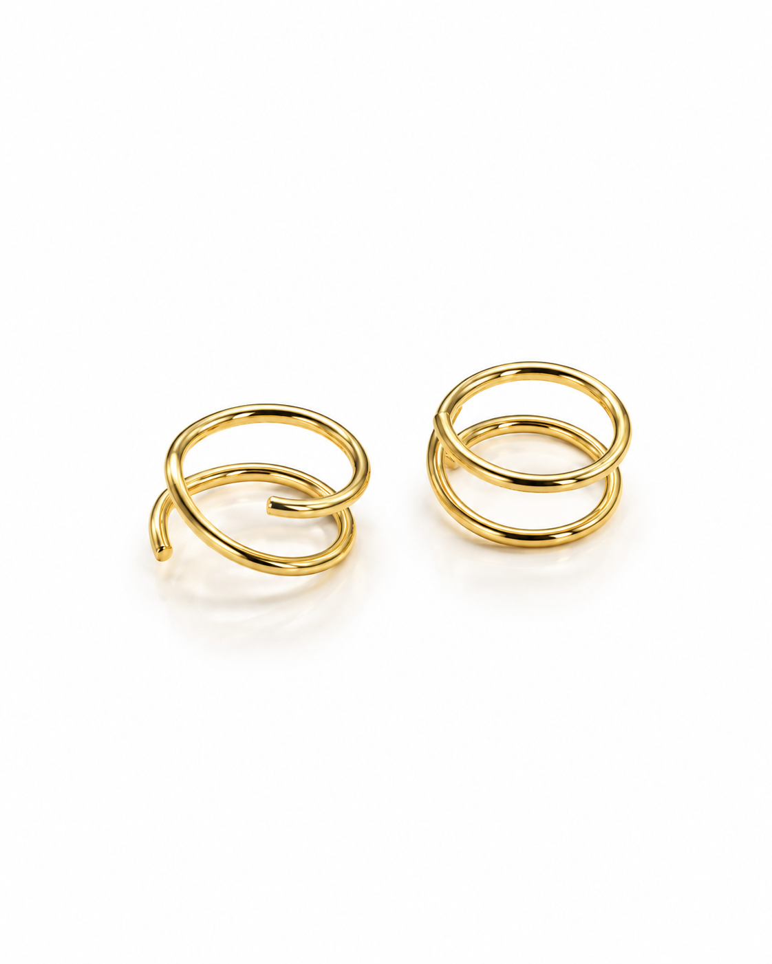 Spiral Hoops / 2 in 1 - Nose Ring / Earing