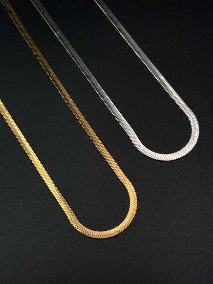 Flat Snake Chain Silver