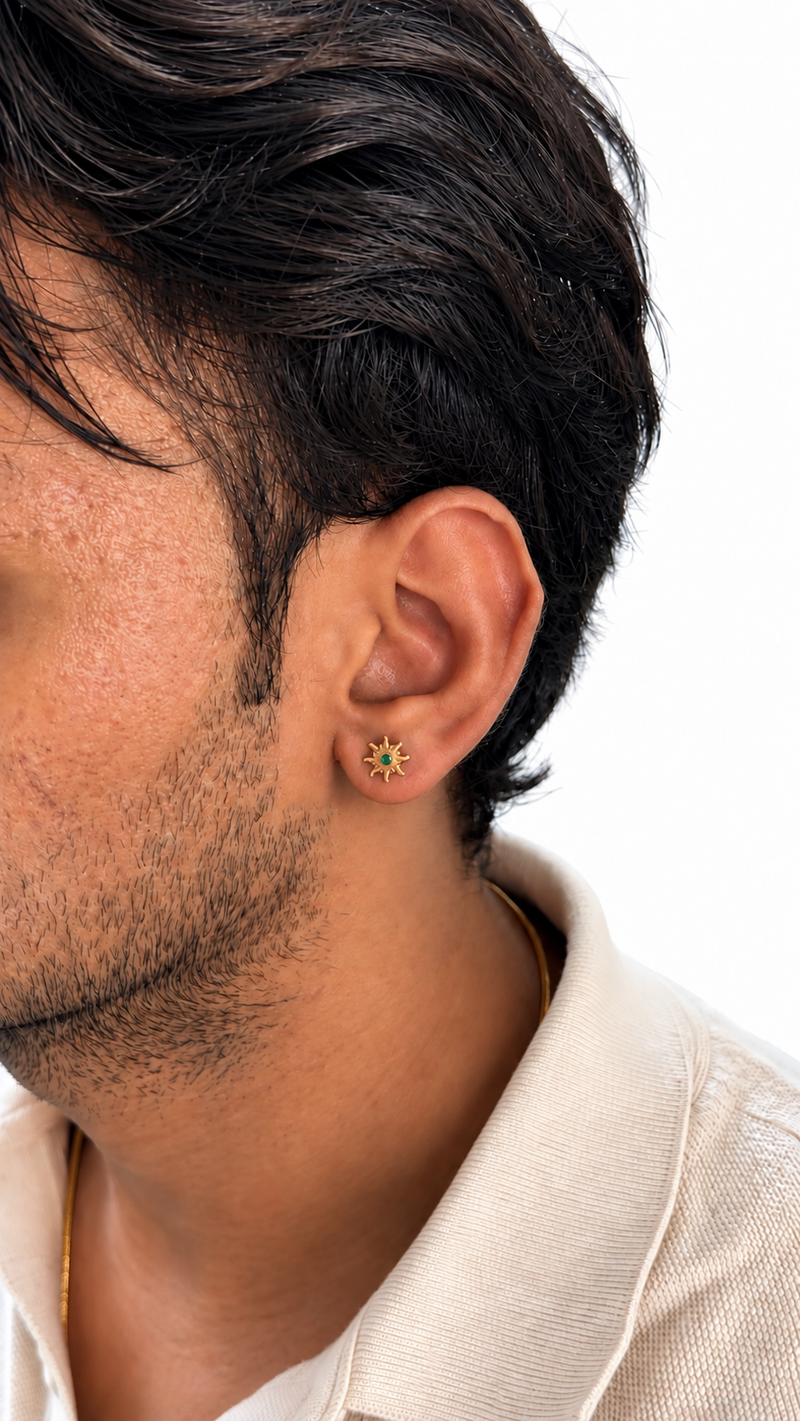 Sun Studs - Green Diamond | Exclusive Studs