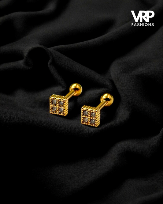 Minimal Square Stud Earings