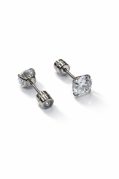 6 mm Solitaire Silver Studs