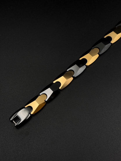 Dual Tone Black and Gold Ceramic Bracelets