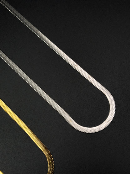 Flat Snake Chain Silver