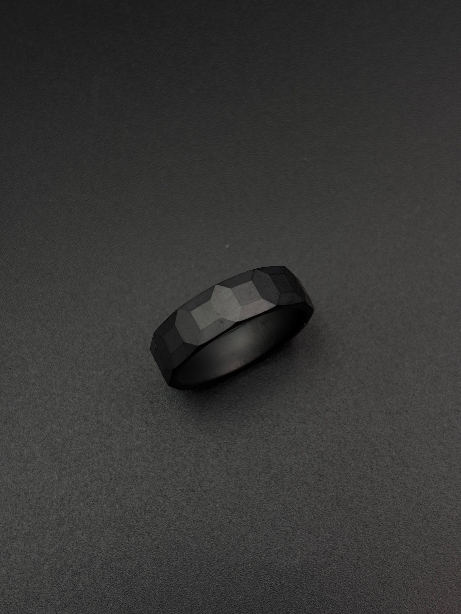Mosaic Matt Finish Black Ceramic Ring