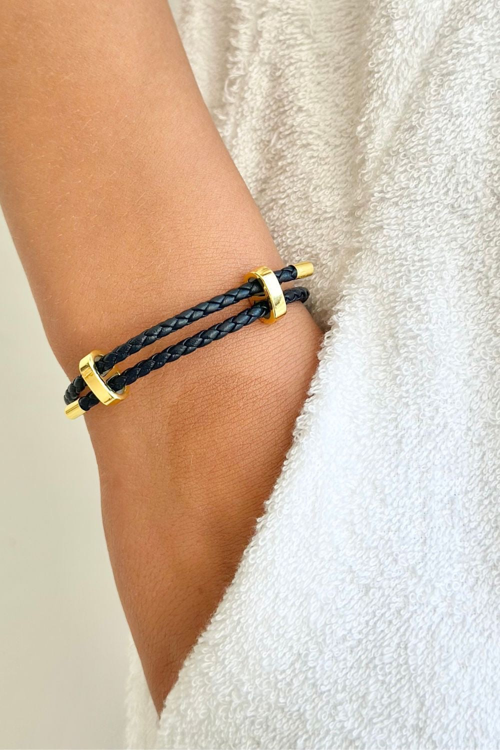 Cord Bracelet - Gold Black