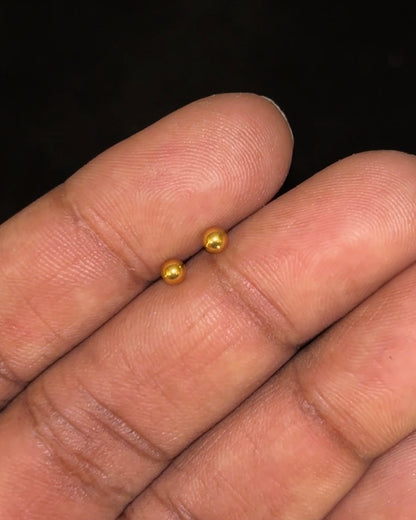 4 mm Square Solitaire Studs Gold