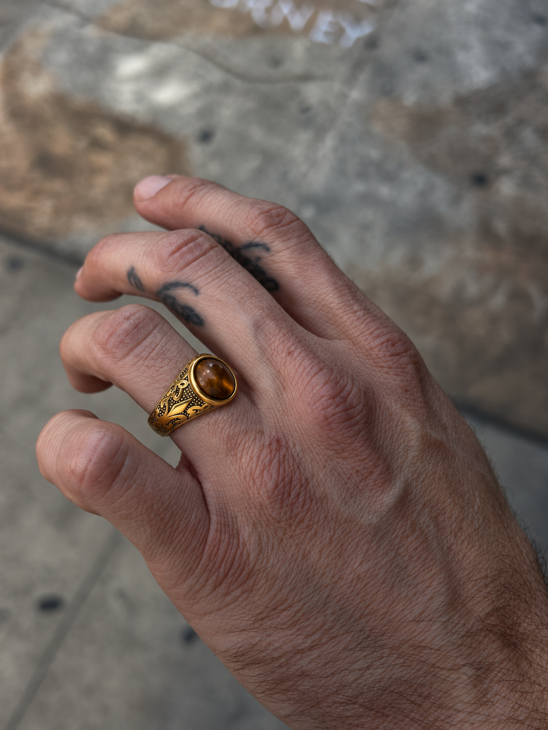 Tiger Stone Gold Ring