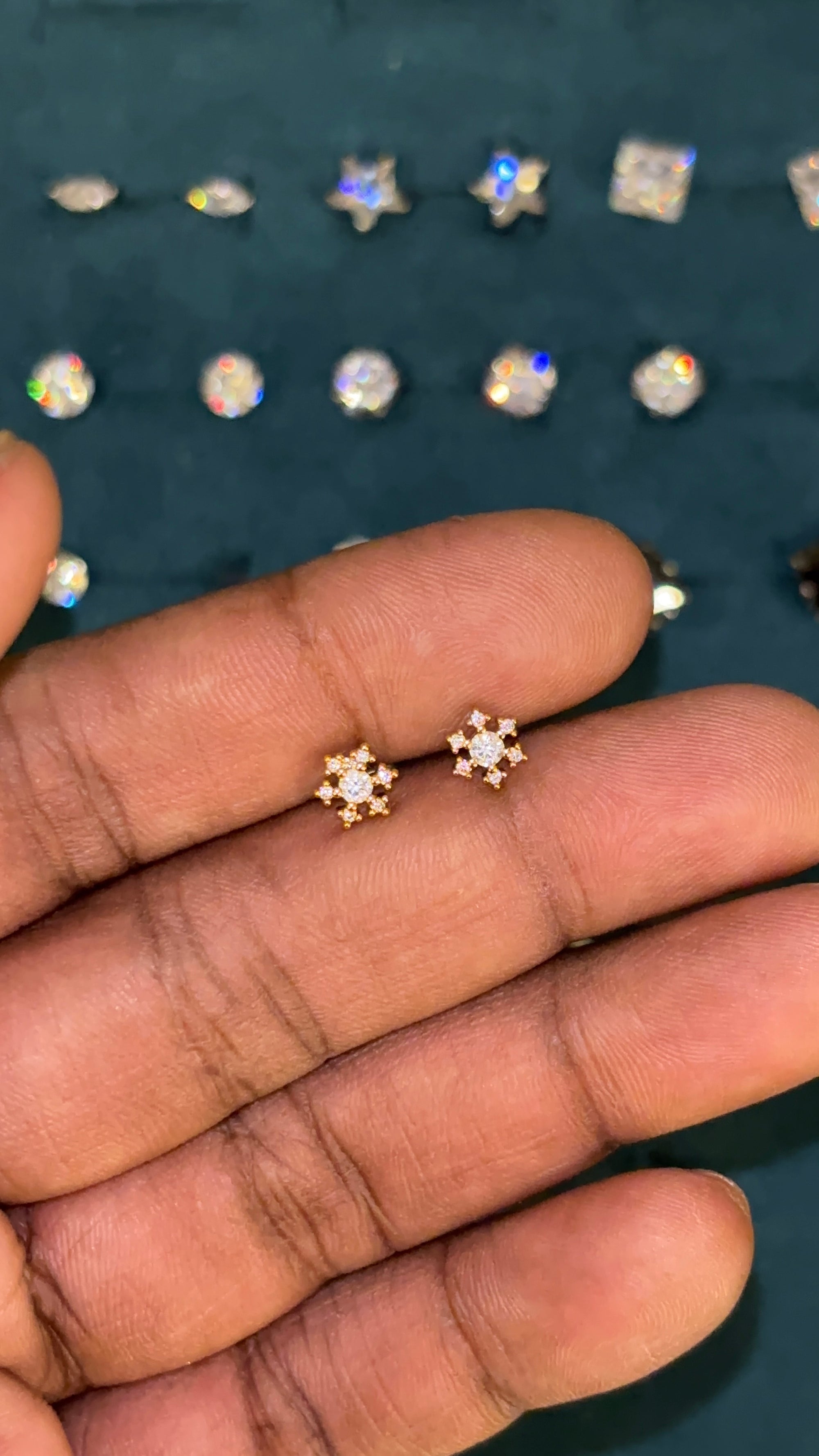 Snowflake Studs - For Men