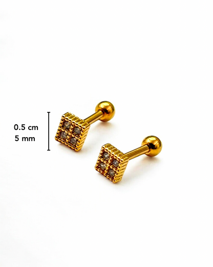 Minimal Square Stud Earings