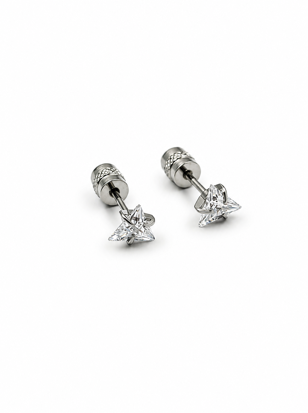 Triangle Studs - 5 mm Double Side Diamond