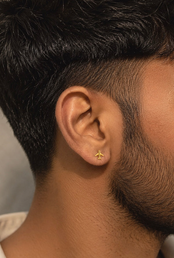 Airplane Solid Silver Studs - 5mm