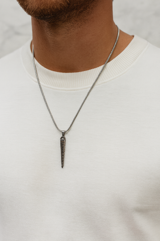 Hammered Spike Pendant  Necklace