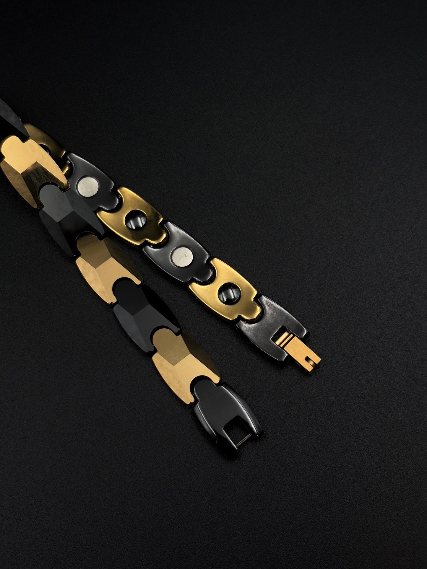 Dual Tone Black and Gold Ceramic Bracelets