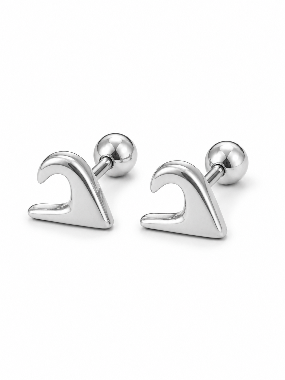Waves Studs - Silver 5 mm