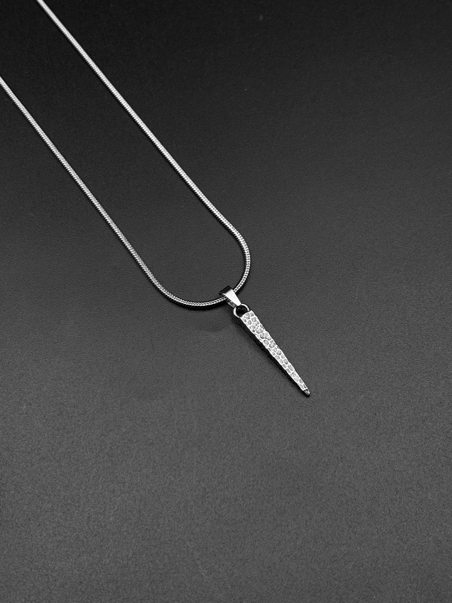 Hammered Spike Pendant  Necklace